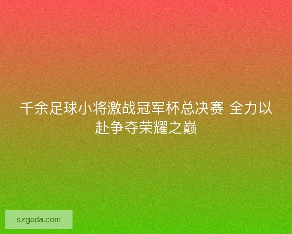 千余足球小将激战冠军杯总决赛 全力以赴争夺荣耀之巅