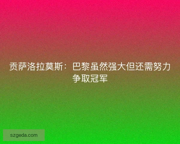 贡萨洛拉莫斯：巴黎虽然强大但还需努力争取冠军
