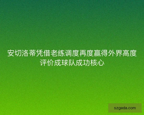安切洛蒂凭借老练调度再度赢得外界高度评价成球队成功核心