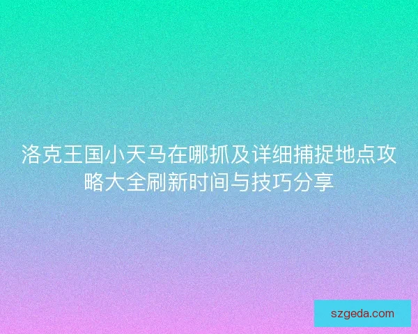 洛克王国小天马在哪抓及详细捕捉地点攻略大全刷新时间与技巧分享