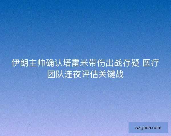 伊朗主帅确认塔雷米带伤出战存疑 医疗团队连夜评估关键战