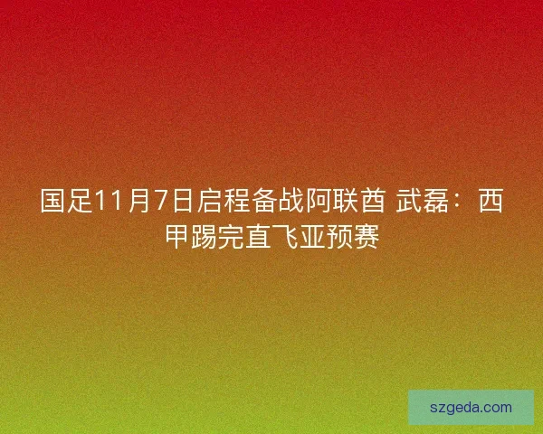 国足11月7日启程备战阿联酋 武磊:西甲踢完直飞亚预赛 国足11月7日启程备战阿联酋 武磊:西甲踢完直飞亚预赛